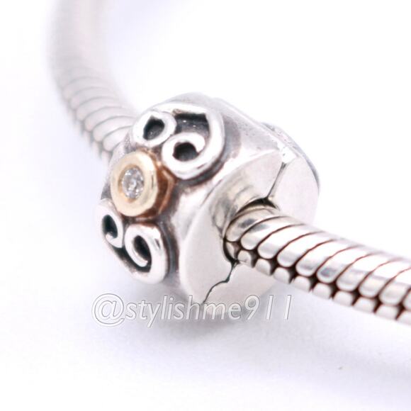 RARE - Authentic Pandora Double Heart Diamond Clip - 790382D - Picture 1 of 14